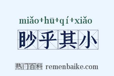 眇乎其小是什么意思的图片